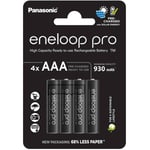 4 Piles Rechargeables AAA / HR03 930mAh Panasonic Eneloop Pro BK-4HCDE