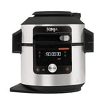 Multicuiseur Ninja Foodi MAX Air Fryer, SmartLid, 12 fonctions de cuisson en 1, 7.5L, Multicuiseur 12 en 1, Cuisson sous pression, Friture à l'air, Cuisson lente et plus, Acier inoxydable, OL650EU