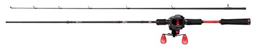 Abu Garcia Max X Combo Ensemble Canne et Moulinet Casting pour la pêche des carnassiers au leurre en Eau Douce 1.98 m, 10-30 g Noir/Rouge