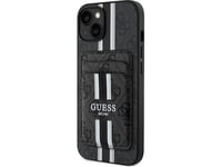 Case Guess 4G Stripes With Wallet Magsafe For Iphone 15 Black