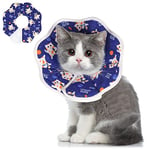 ComSaf Soft Cat Recovery Collar, Protective Adjustable Pet Cone Collar for After Surgery, Comfortable Lightweight Elizabethan Collar for Cat Kitten Prevent from Licking Wounds, Not Block Vision S cat