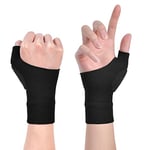 ACWOO Gants de Compression Arthritique, 1 Paire Gants de Soutien du Pouce Respirants avec Coussinets en Gel, Support de Poignet pour Soulager les Douleur de Articulaire du Pouce et du Poignet(Noir S)