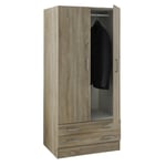 Trousse Armoire 2 Ante + 2 Tiroirs cm82x46, 5x184, 5h Couleur Chêne Sonoma