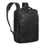 STILORD 'Martin' Unique Sac à Dos Cuir pour Ordinateur 14 Pouces Vintage Sac à Dos Femme Chic Grand Backpack Homme Travail Cuir Véritable, Couleur:noir