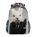 LNLN Bunny in A Suit Mochilas College School Book Bag Viajes Senderismo Camping Daypack