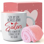 Triple Gifffted Best Sisters Ever Gifts from Sister - Coffee Mug and Socks, Gift Idea for Sister on Christmas, Women's Birthday, Rakhi, Valentines Mothers Day Mugs, Side by Side, Ceramic Cup, 380ML