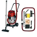 Einhell Power X-Change 30L Cordless Wet and Dry Vacuum Cleaner - 36V, Heavy Duty Stainless Steel Tank, 2.5M Hose, Blow Function - TC-VC 36/30 Li S Solo Wet Dry Vacuum Cleaner (Batteries Not Included)