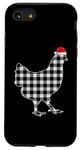 Coque pour iPhone SE (2020) / 7 / 8 Chemise de Noël poulet noir et blanc Buffalo Plaid Pyjama