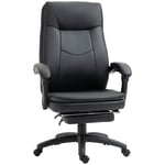 Skrivbordsstol Ergonomisk Kontorsstol, Executive Chair Med Fotstöd, Vadderat Ryggstöd, Svart, 64X64X112-120Cm