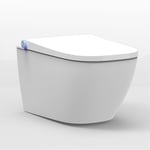 Bernstein - Toilettes Japonaises céramique wc japonais suspendu, wc lavant hygiénique - Blanc - 59,3x38,4x38cm - Commande wc, jets et température