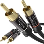 Câble Cinch 1,5 m, câble audio stéréo 2 x 2 Cinch particulièrement résistant et d'une qualité sonore brillante (câble coaxial, câble RCA/HiFi & Home Cinéma, analogique et numérique)