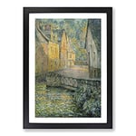 Big Box Art Golden Morning by Henri Le Sidaner Framed Wall Art Picture Print Ready to Hang, Black A2 (62 x 45 cm)