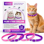 Collier Anti Puces pour Chat,Anti Puces et Tiques pour Chats Réglable pour Toutes Races Tailles,8mois Protection et Longue DuréE ImperméAble RéGlable,Traitement ContreLes Puces (Pink+Purple)