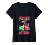 Womens I'm The Legendary Cleaning Lady Housekeeping V-Neck T-Shirt