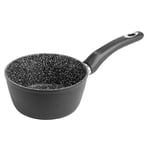 Sitram 711705 Casserole Gamme Granité Ø16 cm en aluminium forgé noir - Revêtement intérieur effet pierre anti-adhérent sans PFOA - tous feux dont induction