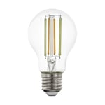 Eglo Connect.z Smart Home E27 LED Filament Light Bulb, A60, ZigBee, app and Voice Control, dimmable, White tunable Light (Warm – Cool White), 700 Lumen, 6 watt, Vintage Lightbulb Transparent