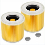 Lot de 2 filtres à cartouche pour WD3 Premium WD2 WD3 WD3P WD3 MV2 MV3 Filtre WD3 Filtre de rechange pour aspirateur Kärcher 6.414-552.0/64145520