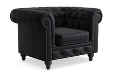 Chesterfield Deluxe Lenestol - Svart Lenestoler