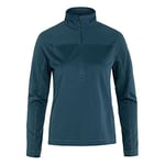 Fjallraven 87141-534 Abisko Lite Fleece Half Zip W/Abisko Lite Fleece Half Zip W Sweatshirt Women's Indigo Blue Size S