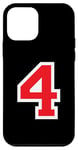 iPhone 12 mini Jersey Number Uniform #4 Red, Four 4th Case