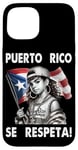 Coque pour iPhone 15 Porto Rico Se Respeta Boricua Drapeau Fille Protestation Art