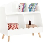 KMB100-W Bibliothèque Enfant, Étagère à Livres, Étagère de Rangement pour Livres et Jouets, Meuble Rangement sur Pieds pour Chambre d'Enfant, 5