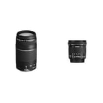 Canon telephoto lens EF 75-300mm F4.0-5.6 III for EOS (58mm filter thread, autofocus) black & EF-S10-18 mm f/4.5-5.6 IS STM Lens - Black 9519B005AA