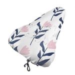 lucky-bonbon Simple Pink Tulip Fashion Waterproof Keep Dry Bike Seat Cover The Perfect Bicycle Seat Cover Waterproof Sunscreen And Dustproof For All Bicycle Exercise.