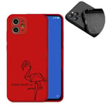 Coque rouge OPPO Reno 2Z flamant noir personnalisee