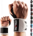 Bandages de Poignet Fitness,Wrist Wrap (45 cm par Paire) Bandage de Poignet pour entraînement de Force, Fitness, Musculation, Crossfit,Repose-Poignet avec Guide d'exercice en PDF