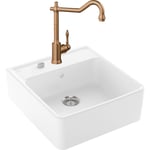 Villeroy&boch - Evier villeroy et boch Timbre d'office Tradition 1 cuve vidage auto + Robinet de cuisine Avia 2.0 Bronze