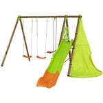 Trigano - Balançoire en bois poutre métal 2,30 m Techwood Premium navajo - 6 enfants