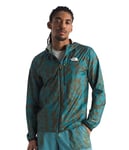 THE NORTH FACE Men's Higher Run Wind Jacket, Algae Blue Mountain Tra, M