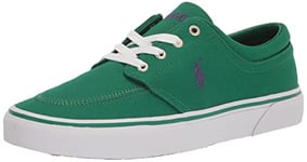 Polo Ralph Lauren Homme Faxon X Color-Blocked Canvas Sneaker Basket, Primaire Vert Violet PP, 42 EU