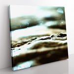 Magic of the Water in Abstract Modern Canvas Wall Art Print Ready to Hang, Framed Picture for Living Room Bedroom Home Office Décor, 35x35 cm (14x14 Inch)