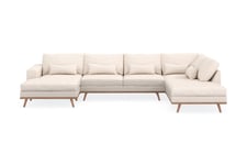 U-Soffa Haga Höger Linne - U-soffa Beige Concept 55