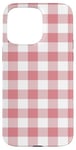 iPhone 15 Pro Max Pink Gingham Pattern - Coquette Aesthetic Case