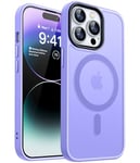 CANSHN Magnétique Mat Coque pour iPhone 14 Pro [Toucher Doux et Soyeux] Coque de Protection Antichoc Translucide pour iPhone 14 Pro 6.1 Pouces - Violet Clair