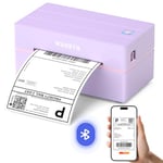 MUNBYN Shipping Label Printer Bluetooth Connection, Thermal Label Printer 4x6, Postage Label Printer for Business, Compatible with Etsy, Shopify, eBay, Amazon, Royal Mail, DHL, DPD, Evri, 130B, Purple