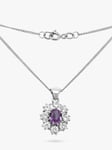 Milton & Humble Jewellery Pre-Loved 14ct White Gold Pink Sapphire & Diamond Pendant Necklace