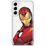 ERT GROUP mobile phone case for Samsung S22 original and officially Licensed Marvel pattern Iron Man 005 optimally adapted to the shape of the mobile phone, partially transparent