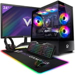 Vibox V-184 PC Gamer - 24 Écran Pack - AMD Ryzen 5 4500 Processeur 4.1GHz - Nvidia GTX 1650 4Go - 16Go RAM - 480Go SSD - Windows 11 - WiFi