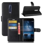 Nokia 8      Pu Wallet Case    [Black]