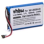 Batterie compatible avec Garmin Edge 800, Approach G7, Edge Touring, Edge 810 gps, appareil de navigation (1200mAh, 3,7V, Li-polymère) - Vhbw