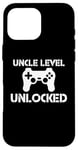 Coque pour iPhone 16 Pro Max Uncle Level Unlocked Gamer Uncle Achievement Funny