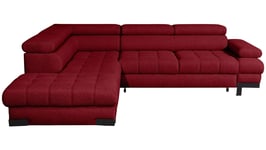 Canapé d'angle convertible 4 places SELVA coloris rouge