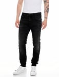 Replay men's jeans Anbass slim fit with super stretch, black (Black 098), 31W / 32L