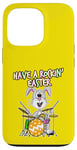 Coque pour iPhone 13 Pro Batteur de Pâques en forme de lapin jouant à la batterie