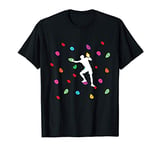 Bouldering Climber - Colorful Climbing Wall - Boulderer T-Shirt