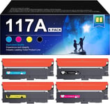 117A W2070A Toner Compatible pour HP 117A Toner pour Color Laser MFP 179fnw 150nw 178nwg 179fwg 178nw 150a 150w (Noir Cyan Magenta Jaune, 4-Pack)